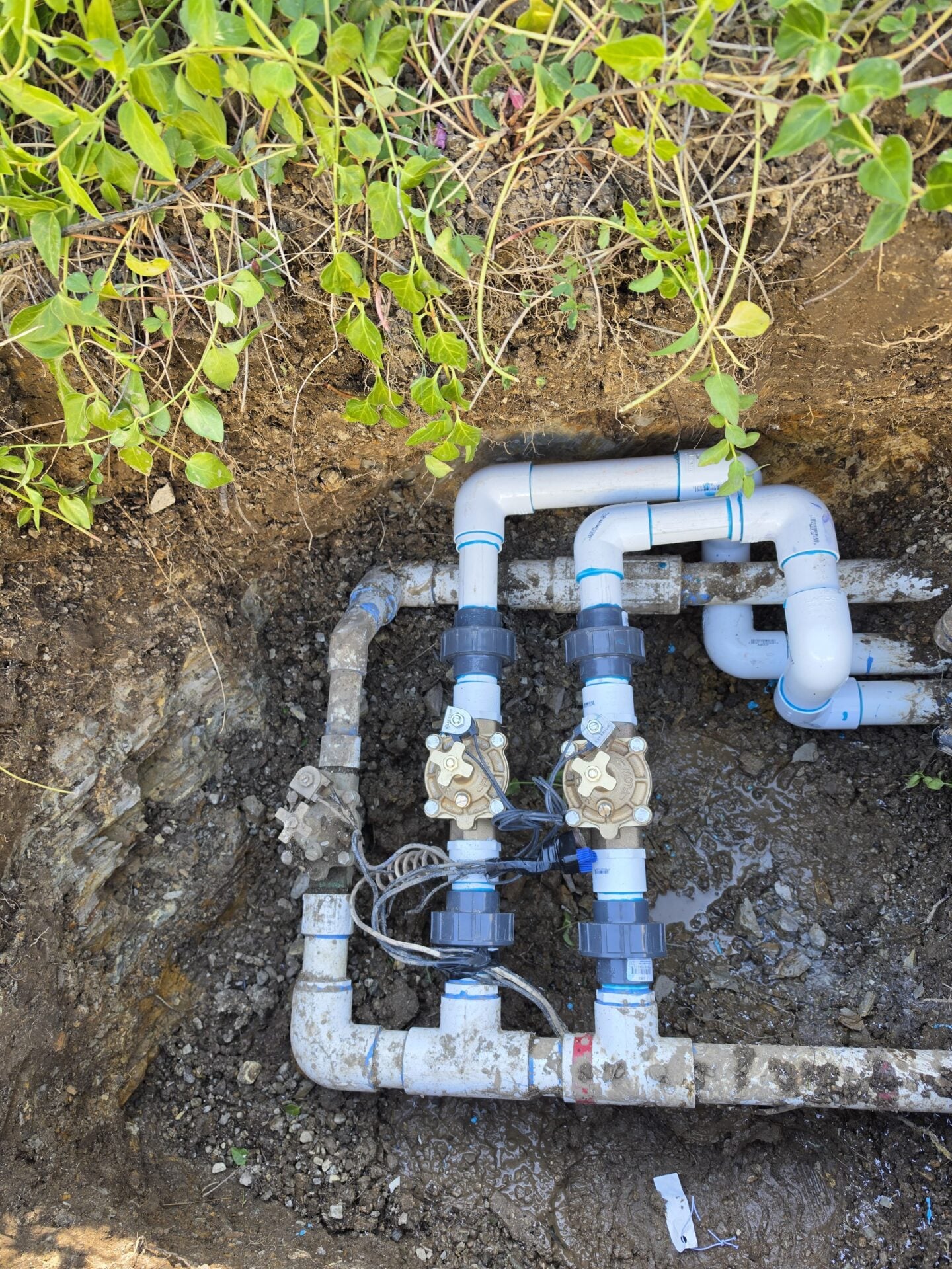 Inline valve replacement after - schedule 80 unions installed for easy future swaps - Evergreen Sprinklers
