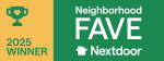 Nextdoor Neighborhood Fave 2025 award badge